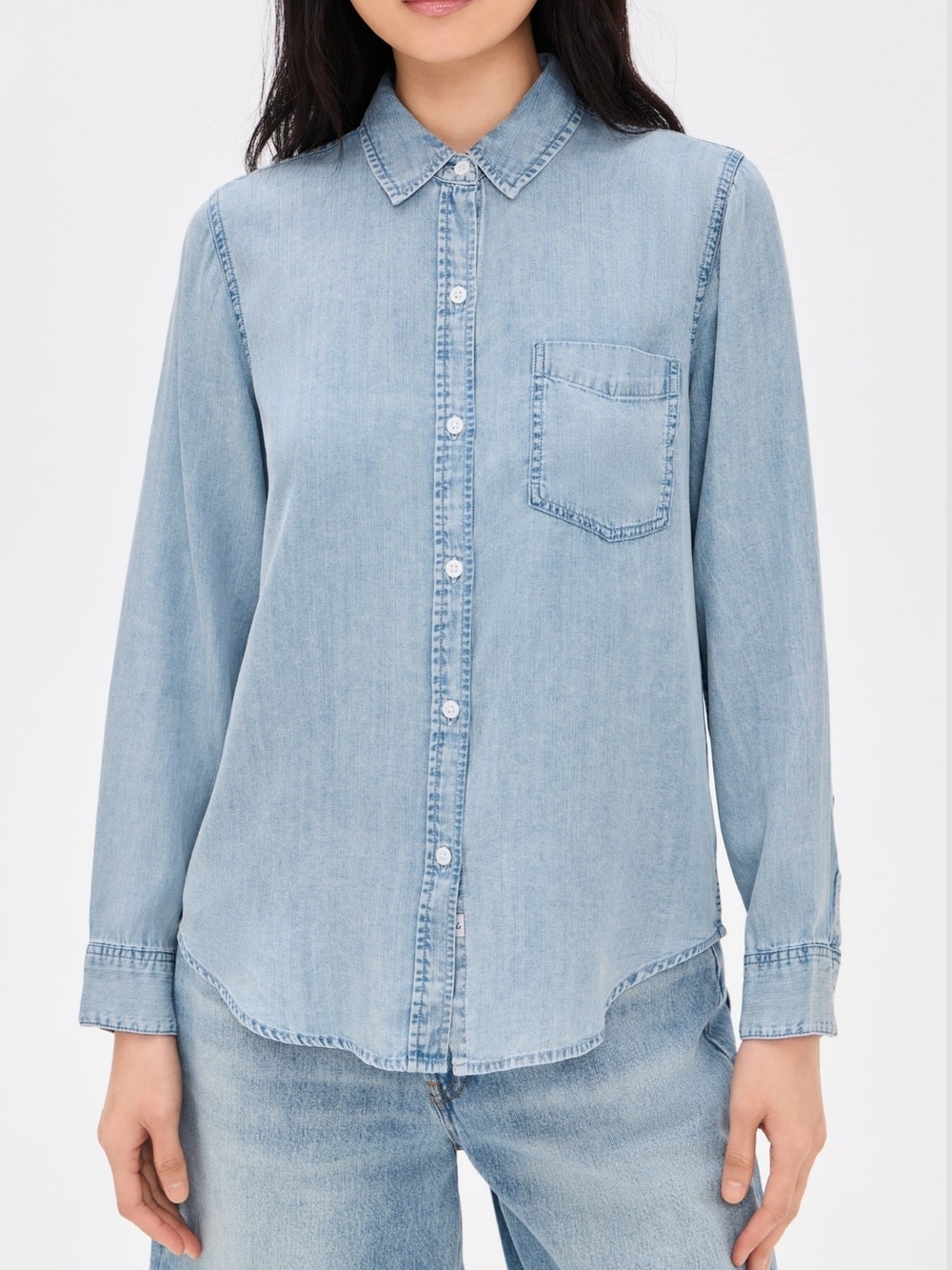 Rails Medium Wash Denim Button-Down Shirt